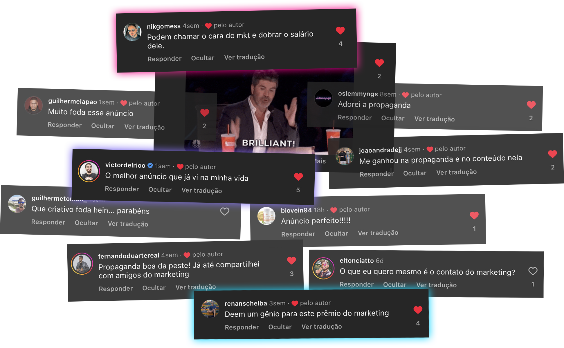 Depoimentos sobre o trabalho da Clickbaiters